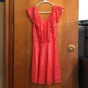 Coral Ruffle Dress